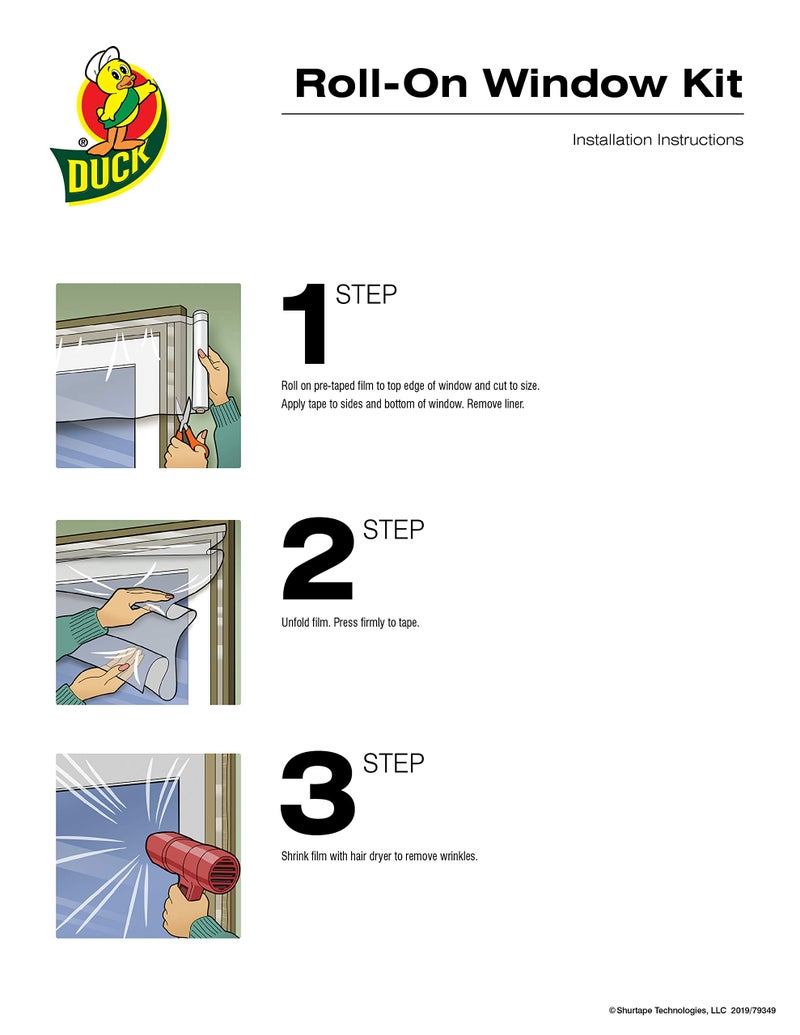 Duck Brand Roll-On Indoor 3-Window Premium Insulating Film Kit, 62-Inch x 120-Inch, 281067 - Image 3